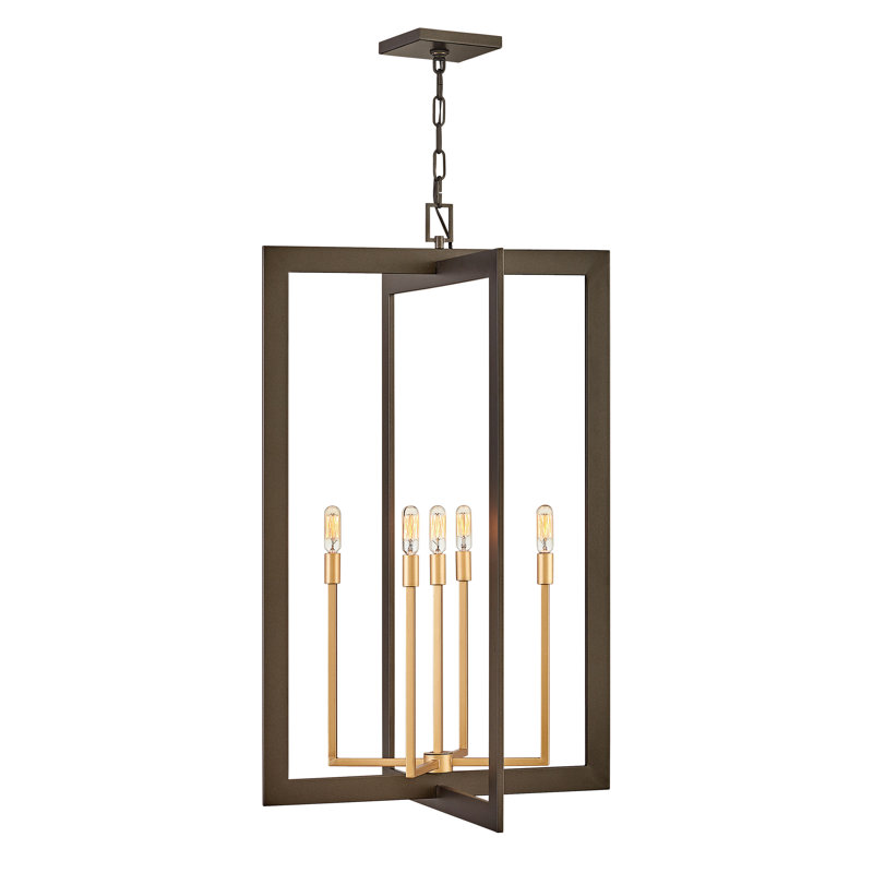 Anders 5 - Light Candle Style Rectangle Chandelier