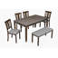 Ensemble de table de salle à manger 6 pièces pour des espaces de salle à manger harmonieux, idéal pour les réunions de famille et les occasions formelles-1245602142-1245602143