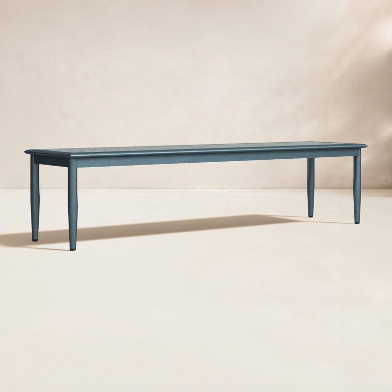 Genevieve 72" Composite/Aluminum Backless Dining Bench, 17.5" H x 72" W x 16.75" D