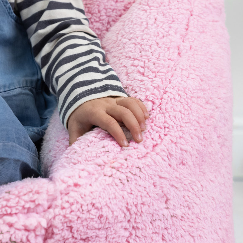 Kids Natalia Armchair Bean Bag, Pink Teddy