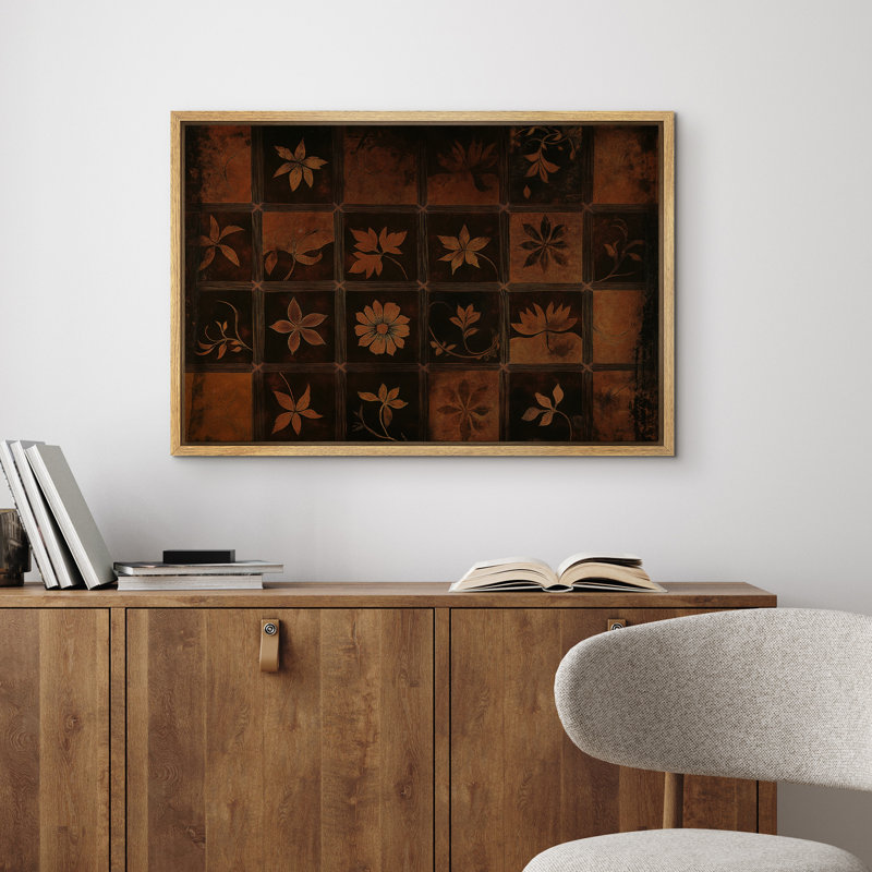 Reproduction d'art sur toile encadrée - rétro, botanique, salon, maison de campagne moderne, décor, H 16 po x l 24 po