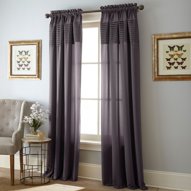 Rambert Semi Sheer Curtain Single Panel, 54" W x 63" L, Gray