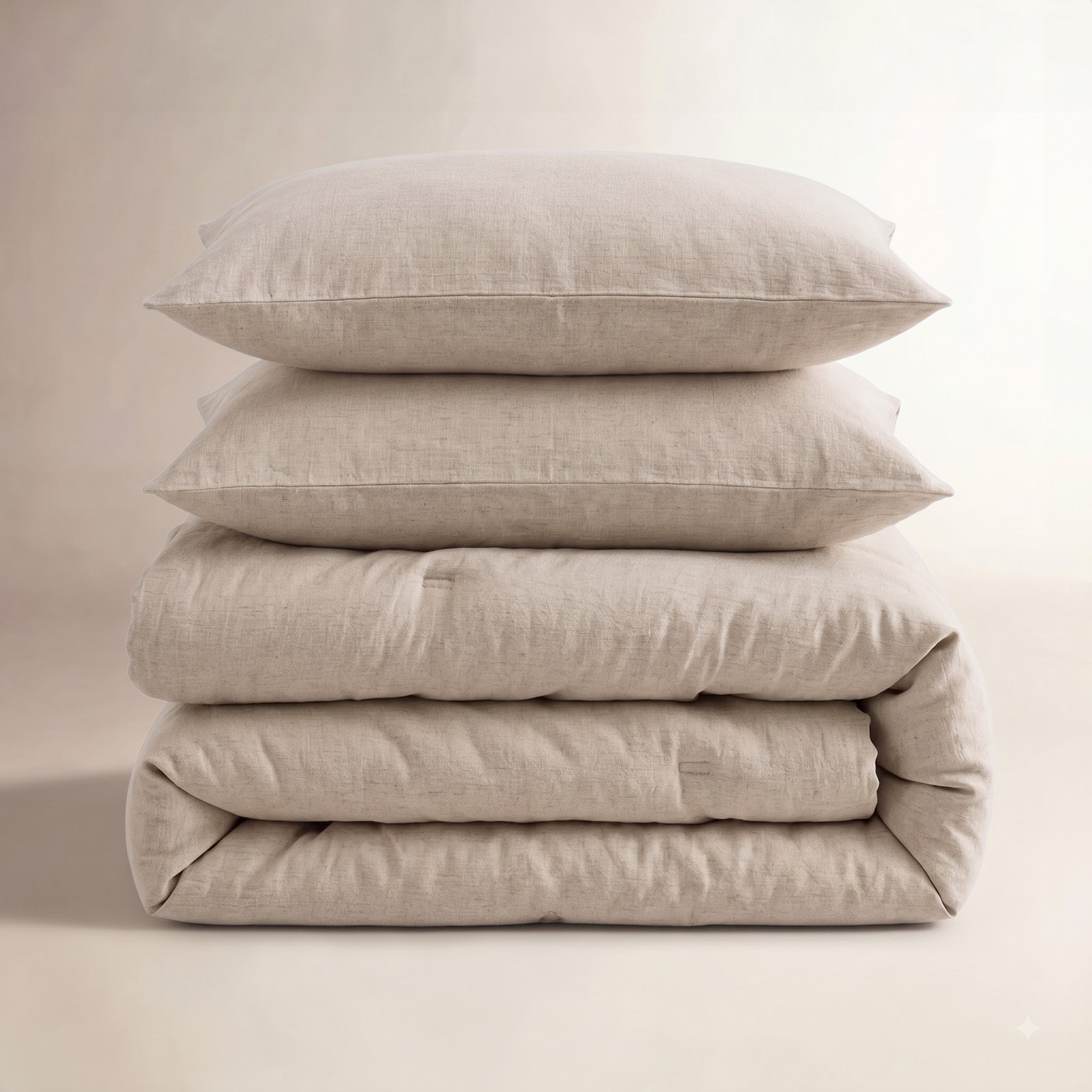 Pre-Washed Cotton Comforter Set, Queen Comforter + 2 Additional Pieces, Simply Taupe
