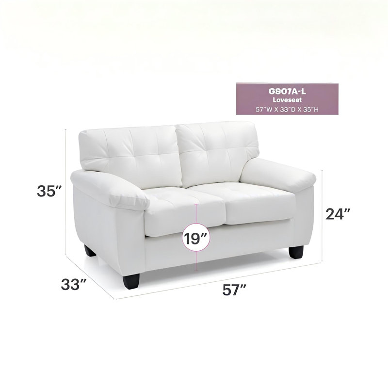Causeuse contemporaine blanche avec confort, Blanc