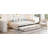 Full Size Upholstered L-Shaped Upholstered Daybed With Twinsize Pop Up Trundle, Beige-384862397