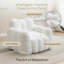 Canapé à une place Lotus. Fauteuil à billes en fausse fourrure avec tirettes. Aucun assemblage requis, blanc.-2024943238