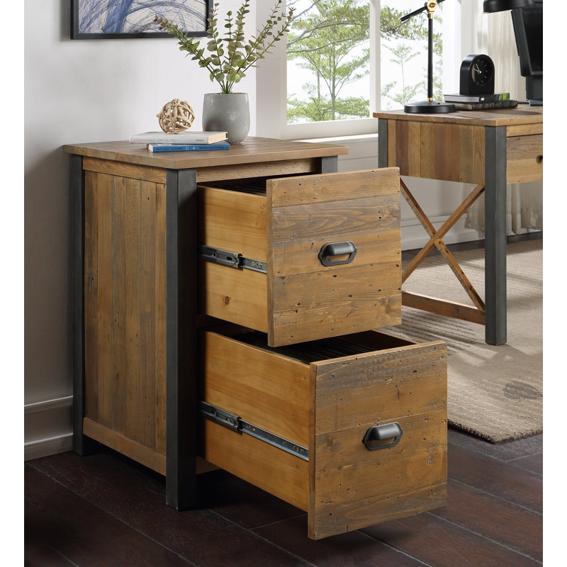Calera 55cm Wide 2 -Drawer Solid Wood File Cabinet