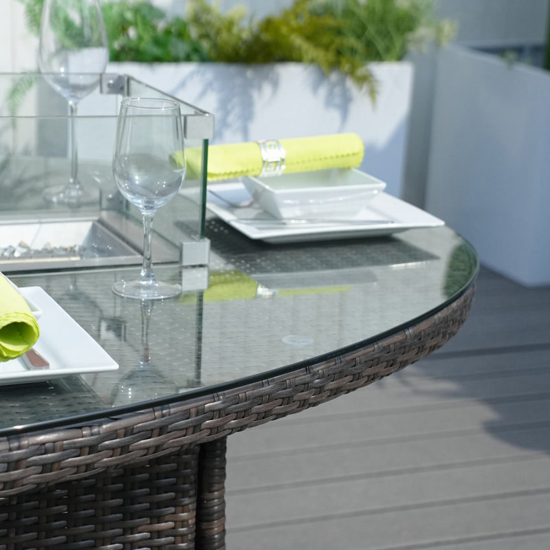 Dewald Wicker Propane Outdoors Fire Pit Table