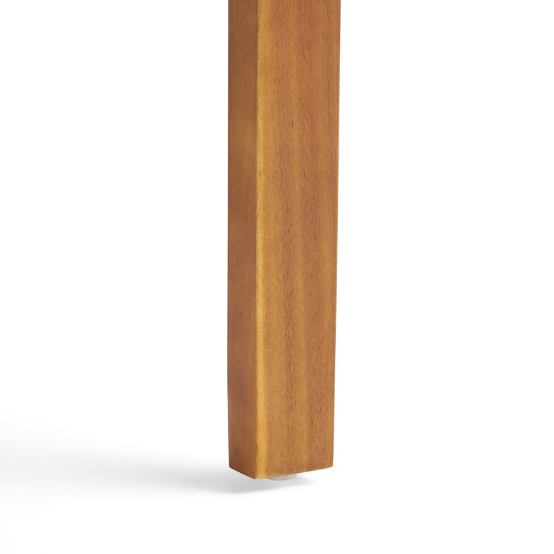 Teak Finish Acacia Wood Outdoor Dining Chairs, Set of 2