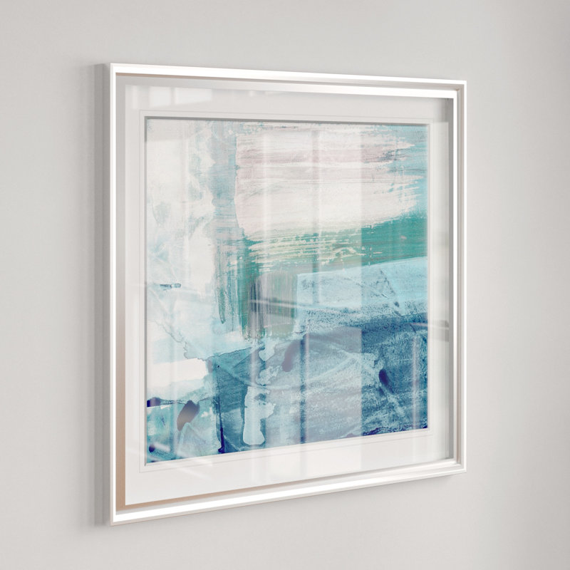 " Miss The Sea IV ", 16" H x 16" W x 1.5" D, Silver Framed