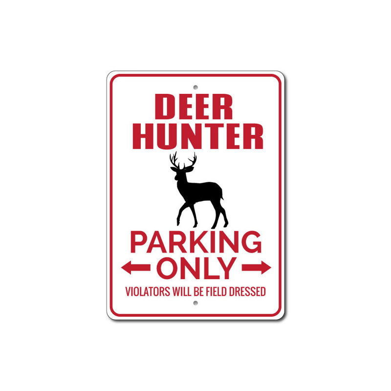 Enseigne de stationnement «Deer Hunter», H 10 po x l 14 po x P 0,04 po