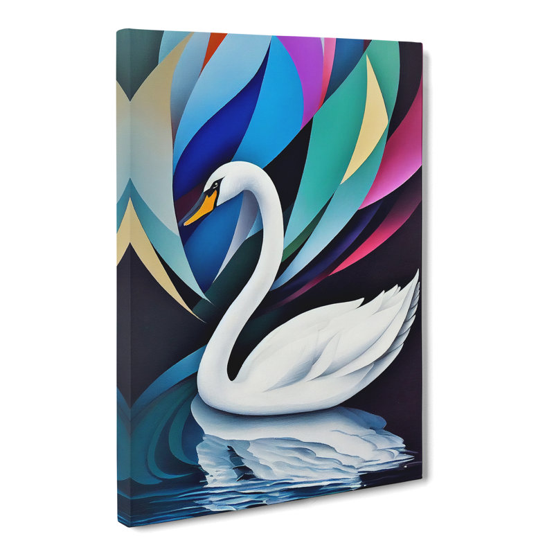 CAN-V0523-2467X Swan Abstract - Wrapped Canvas Print, 50cm H x 35cm W x 3cm D