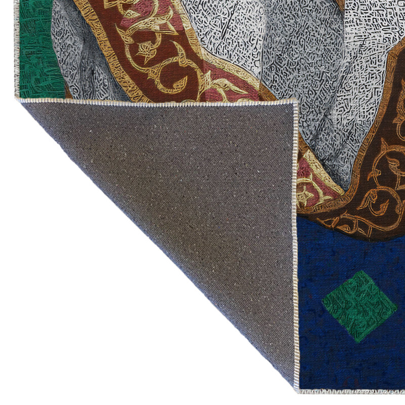 Multi-Colored Themed Noble Horse Patterned Creative Modern Decorative Rug