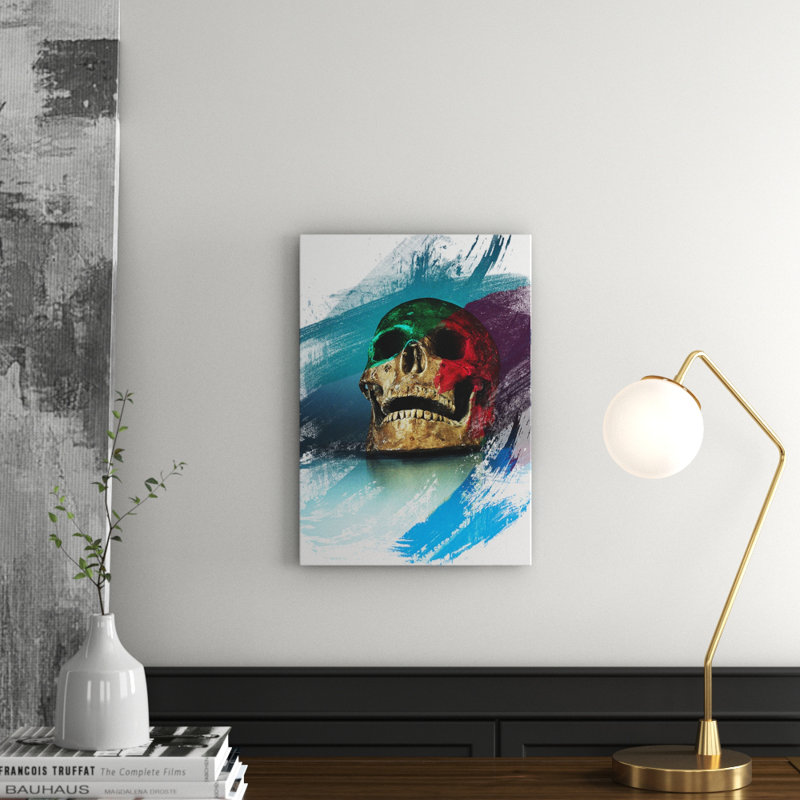 Bronze Skull - Wrapped Canvas, 50cm H x 35cm W