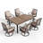 Argyri 6 - Person Patio Dining Set with Rectangular Table , Cushions Included