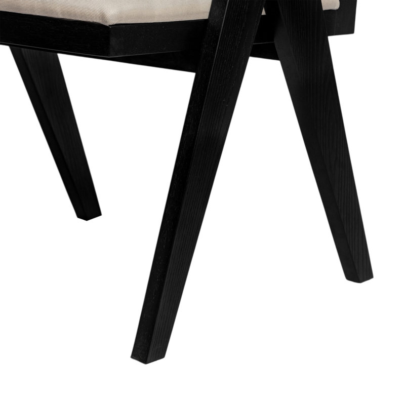 Chaises de salle à manger avec siège coussin Margaruite, Noir, noir, noir, noir