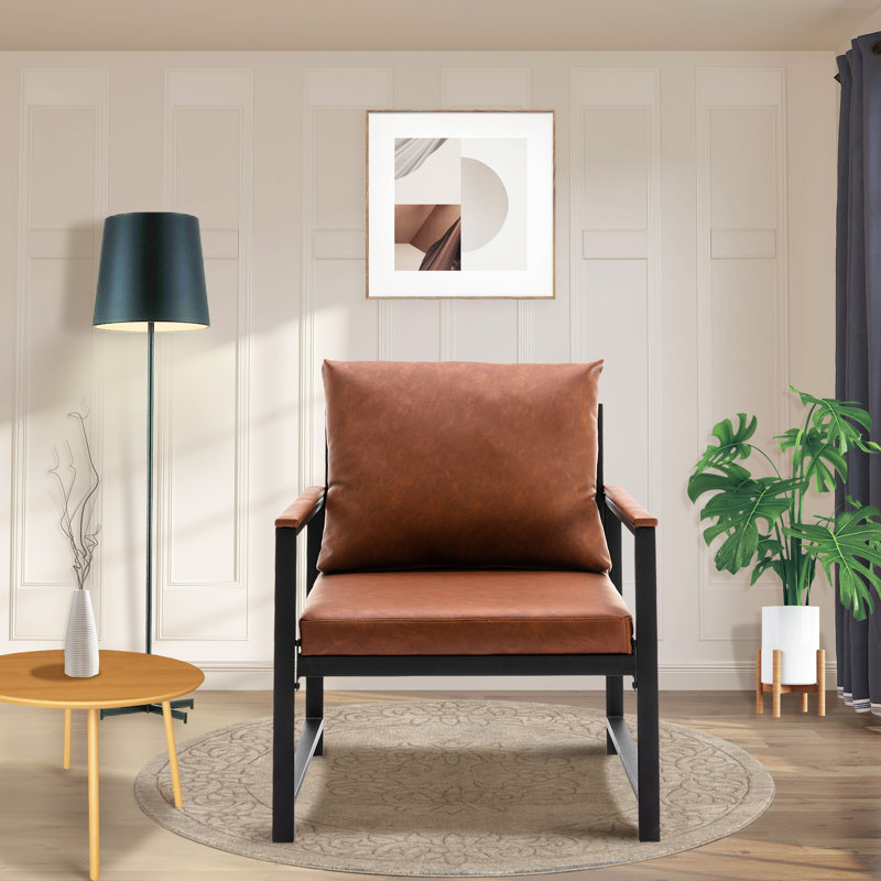 Fauteuil de 27,95 po de largeur, Similicuir orange
