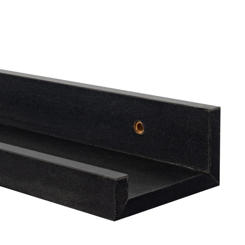 Harbour Housewares - Floating Picture Ledge Wall Shelf, Black, 4cm H x 57cm W x 10cm D