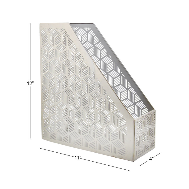 Metal Free Standing Magazine Rack, Silver