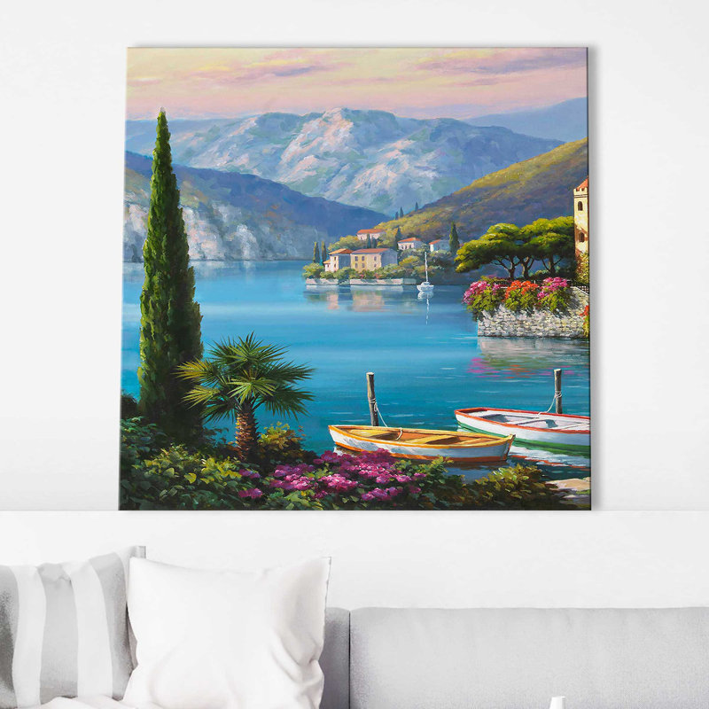 «Villa Bella Vista I» par Sung Kim - Peinture, Toile tendue, H 18 po x l 18 po x P 1 po