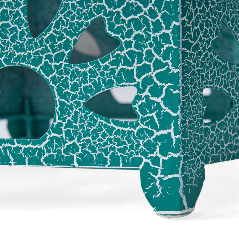 14" SIDE TABLE, 22" H x 14.25" W x 12.5" D, Teal