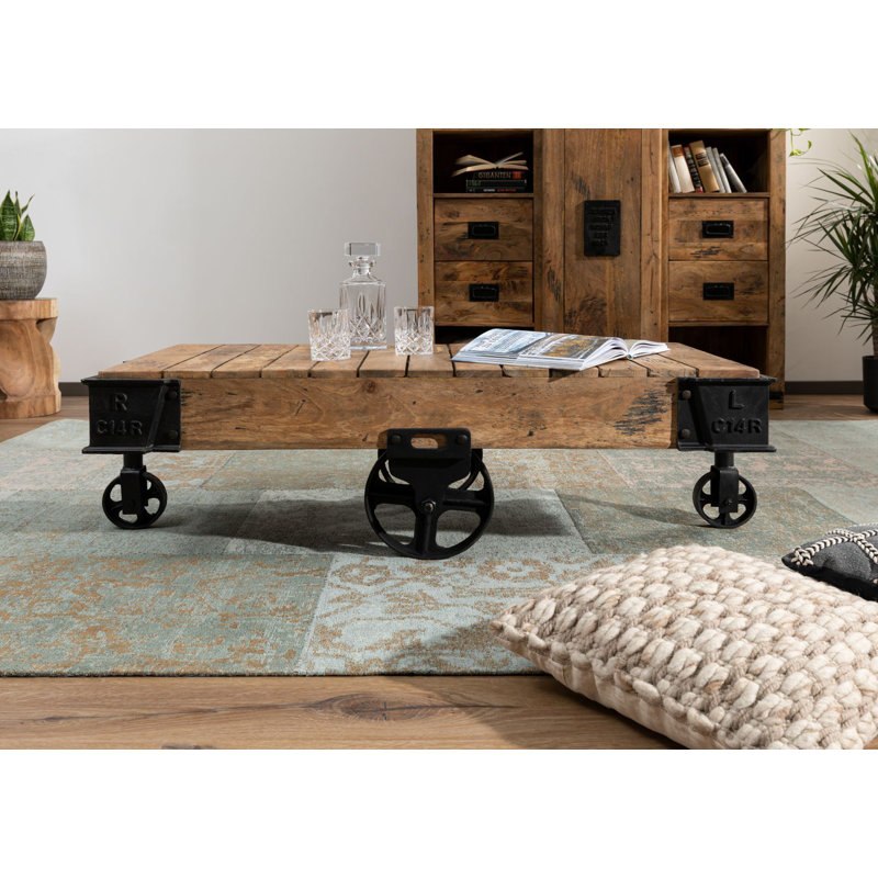 Railway Trestle Coffee Table, Black, Ecru