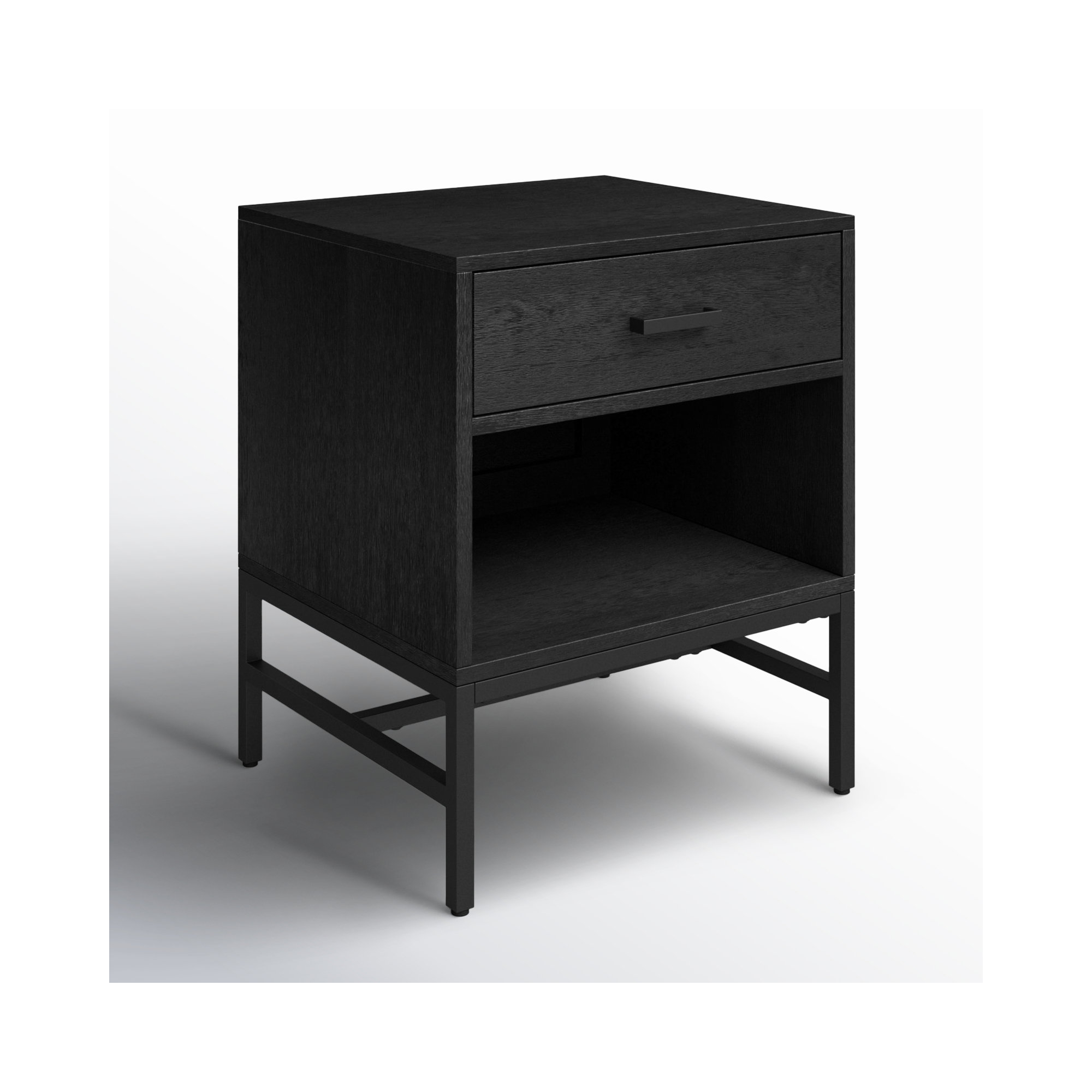 Ivywood 22" Tall 1 - Drawer Nightstand, Black
