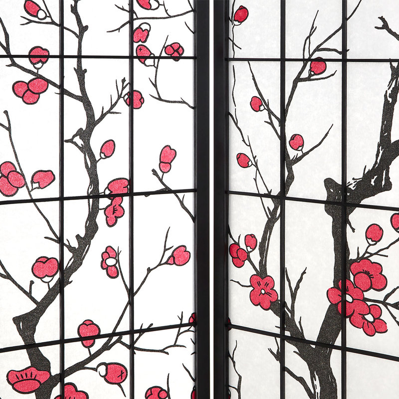 Room Divider Mouffetard Screen Partition Shoji Room Divider Wood, 4 panels