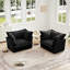 Ensemble de 2 fauteuils confortables avec coussins moelleux pour différentes pièces, tissu chenille