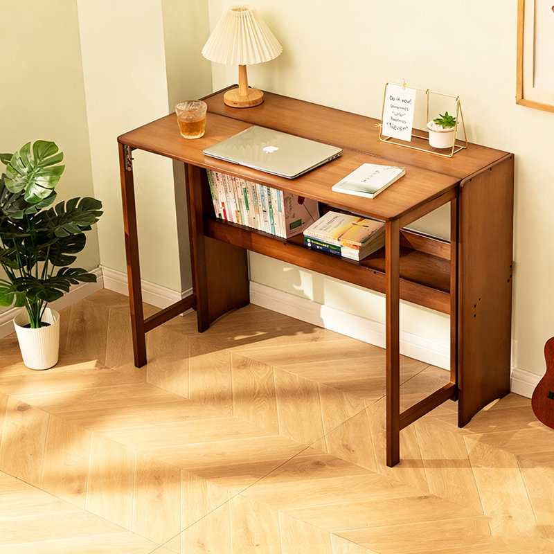 Bureau pliable avec tablette de rangement