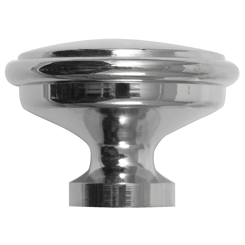 Polished Nickel Round Cabinet Knob with Mounting Hardware