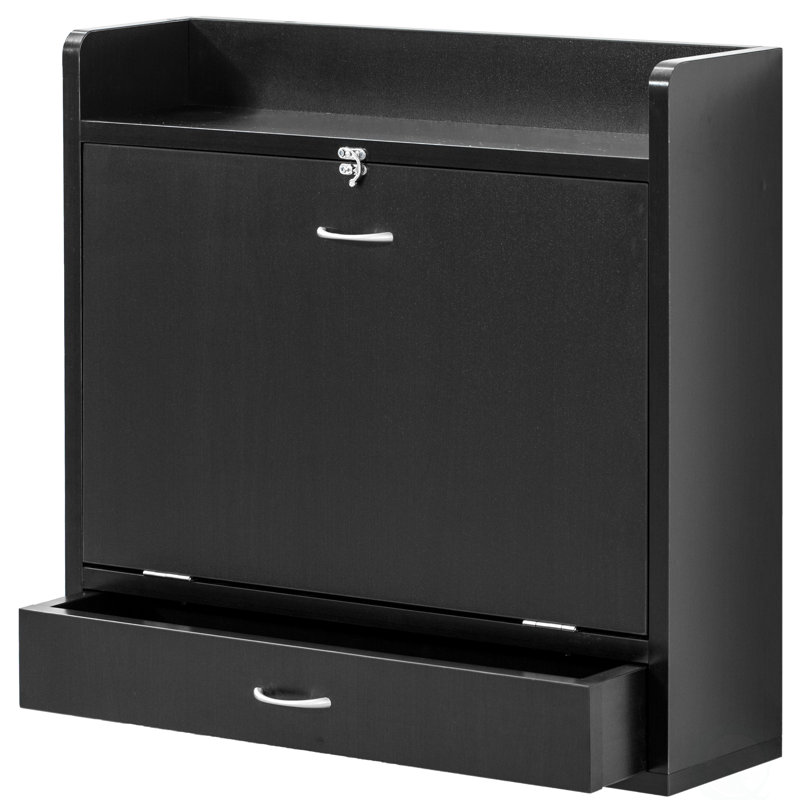 Bureau pliant mural Basicwise, Noir
