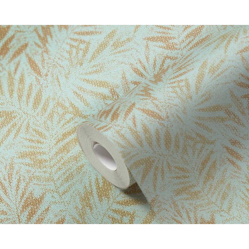 Floral Double Roll, Gold/Green/Metallic