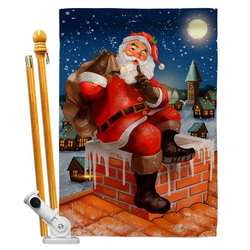 Double Sided 40'' H x 28'' W Polyester Christmas Flag Set