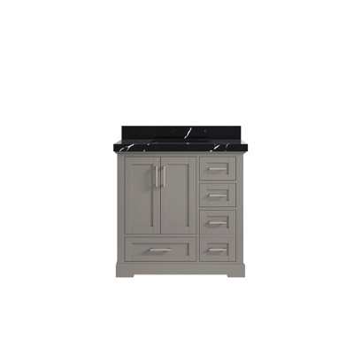 Boston 36 In. W X 22 In. D Center Sink Bathroom Vanity In Elephant Skin