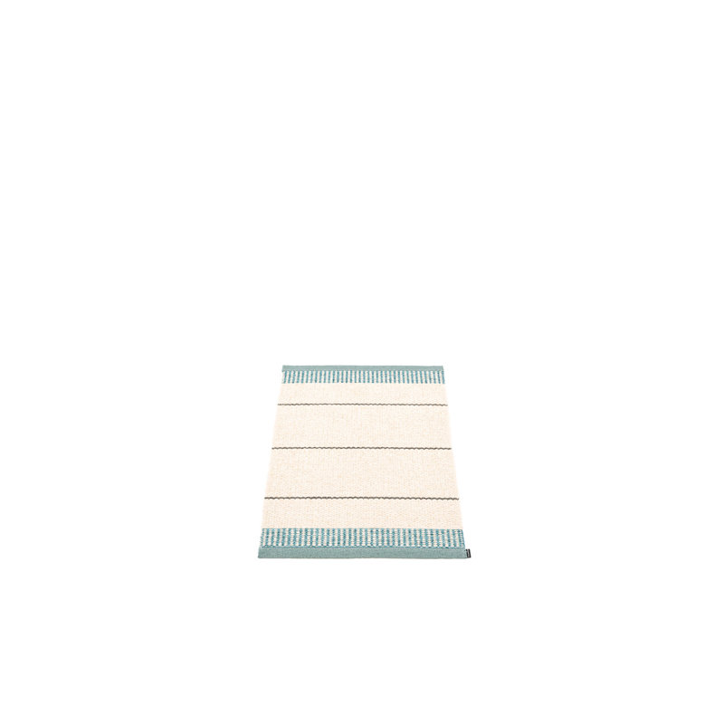 Belle Striped Area Rug in Ivory/Blue, Rectangle 2' x 2'9"