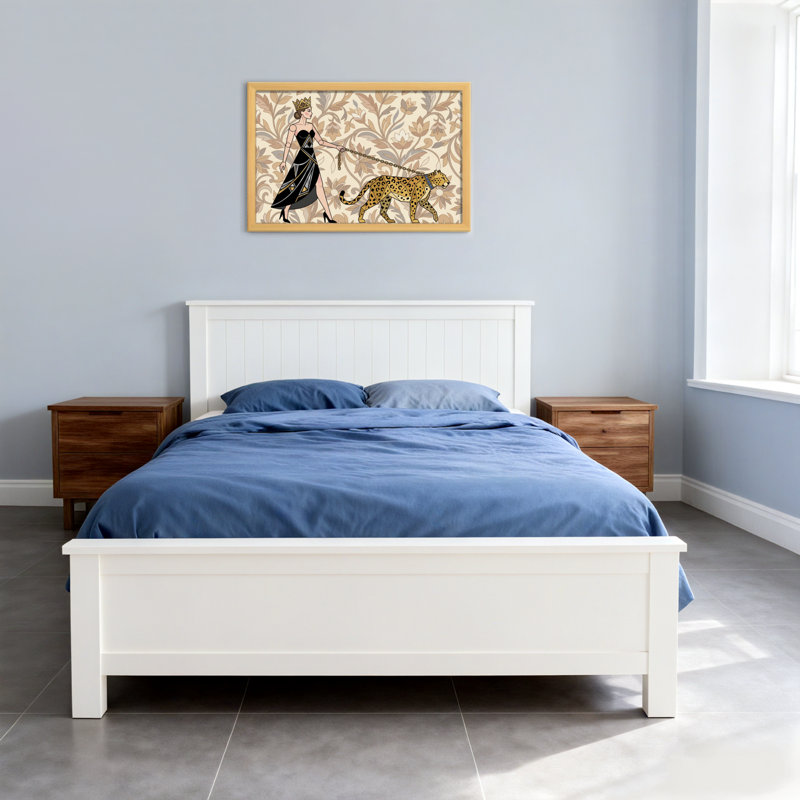 Animaux animaux avec motif léopard en laisse, H 16 po x l 24 po, Toile tendue, Ne s’applique pas