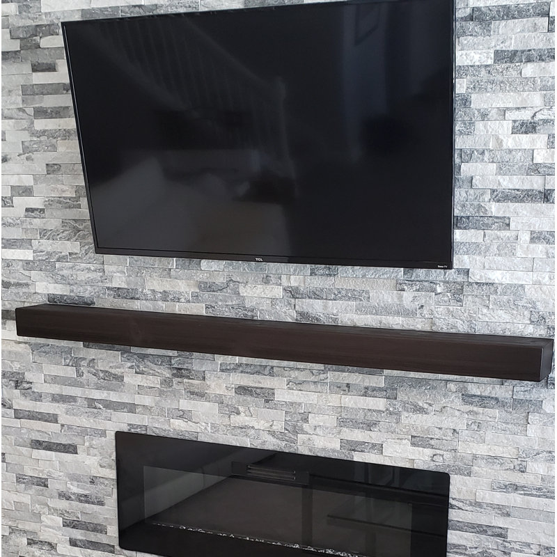 Anniek Fireplace Shelf Mantel, 66", Black