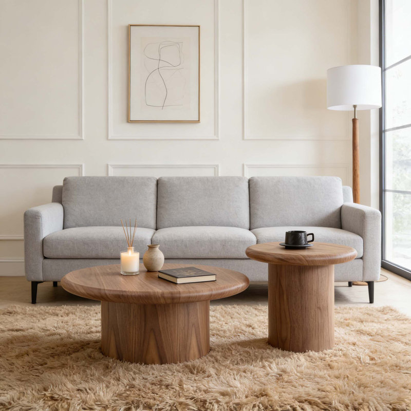 Ensemble de tables basses 2 pièces Modern, Noyer