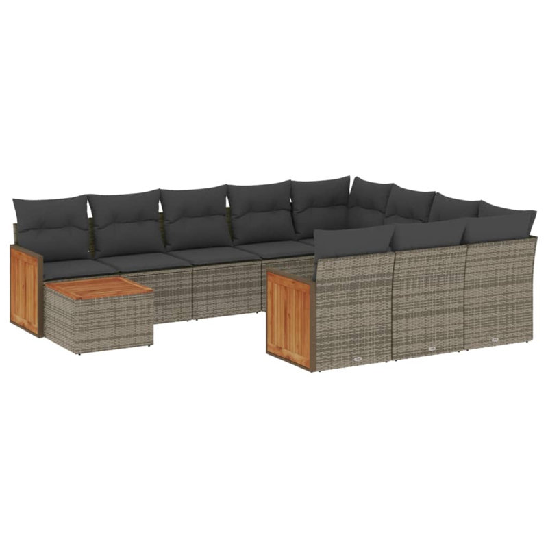 Ensemble de canapé de jardin Vidaxl gris