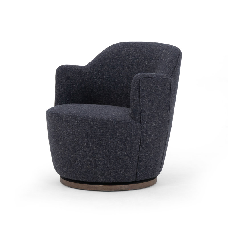 Aurora 26" Wide Swivel Armchair, Thames Slate Boucle