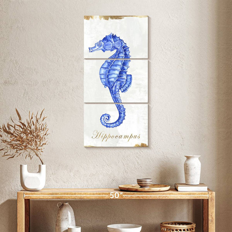 Blue Seahorse, 38" H x 18" W