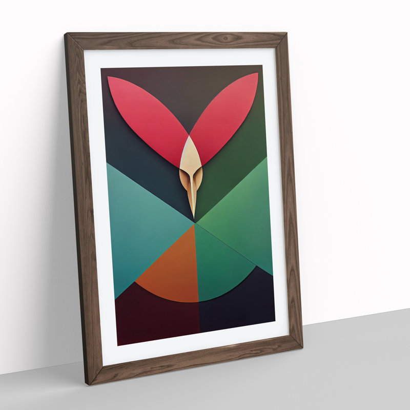 Unbeatable Abstract Art - Wall Art, 48cm H x 36cm W, Walnut Picture Frame, White