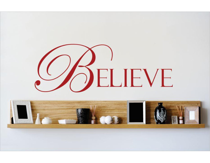 Text & Numbers Wall Decal, 12" H x 30" W x 0.16" D, Red