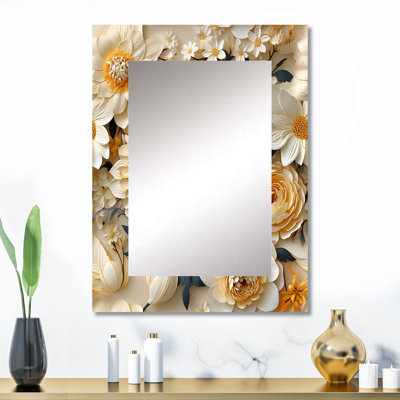 Delicate Lace Flower Botanics - Floral Mirror Wall Decor