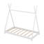 Lit plateforme à baldaquin simple en bois massif avec structure triangulaire-1248445179