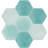 Solid Mixed Aqua Hex 8" x 9" Cement Wall & Floor Tile