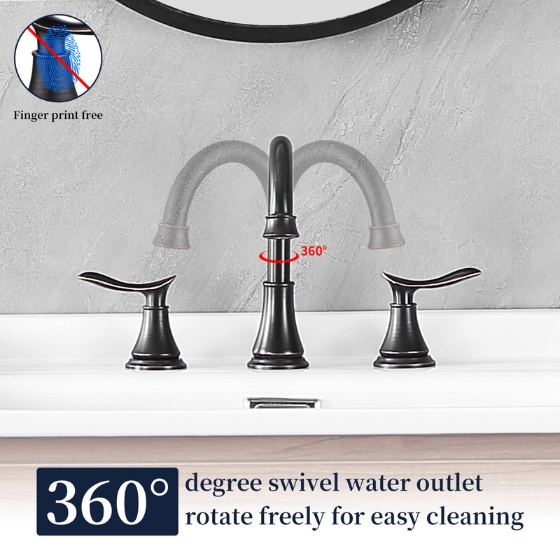 Bathroom faucet with 360 degree turn spout, Oil-Rubbed Bronze