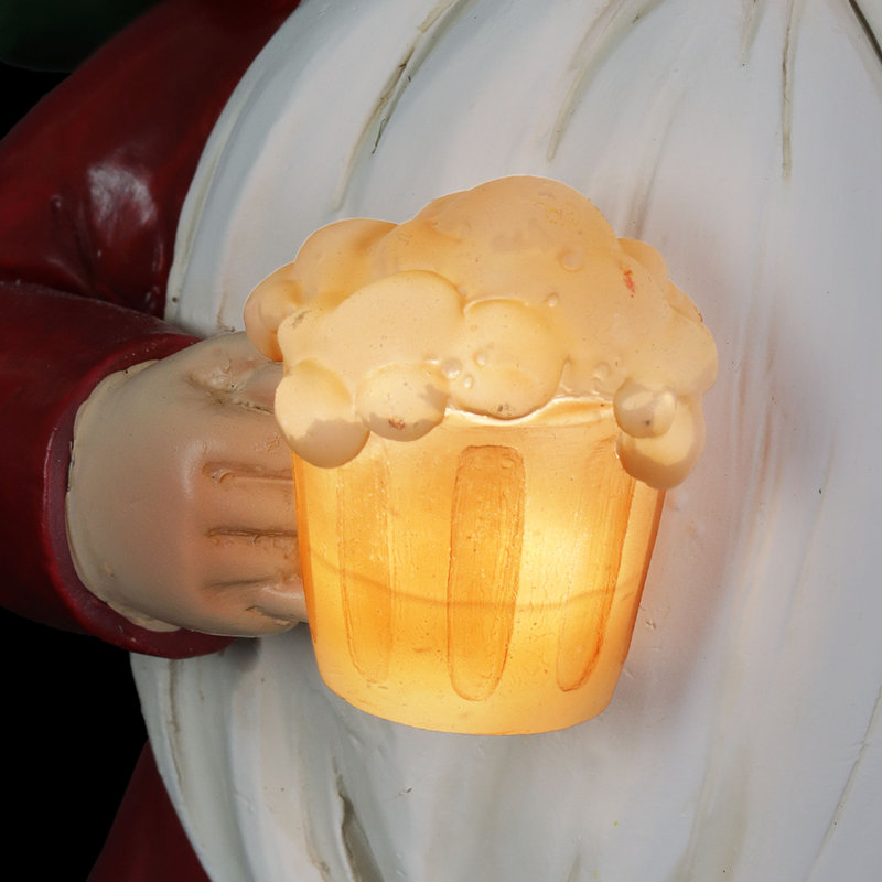 Solar Gnome with Welcome to My Beer Garden Sign