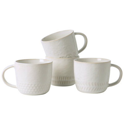 ALOFMO  4 Piece 11oz Stoneware Coffee Mugs